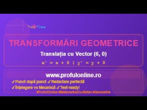 TRANSFORMĂRI GEOMETRICE - Translația Pas cu Pas | Modifică FIECARE Punct cu Vectorul (6,0)